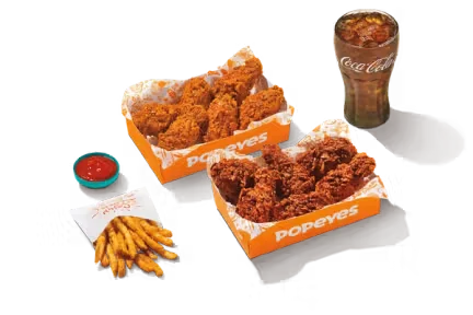 Popeyes 12-piece bone-in wings crispy and seasoned
